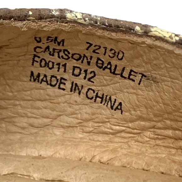 FRYE Carson Cream Silver Crackled Leather Ballet‎ Flats - Picture 2 of 12